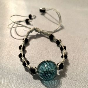 Black and Blue Hemp Bracelet